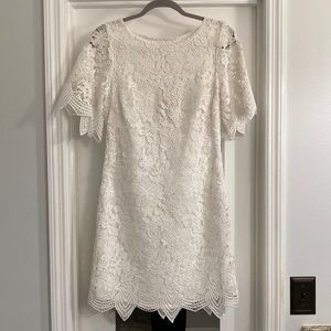 Anthropologie dress!  White lace overlay.  In like new condition.